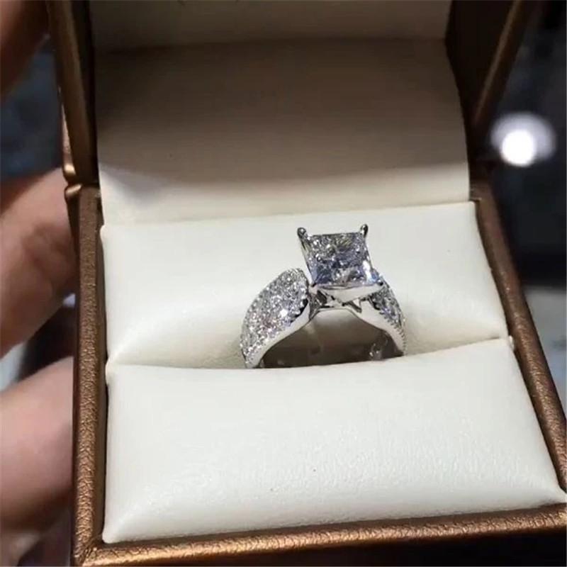 925 Sterling Silver Princess Cut CZ ring