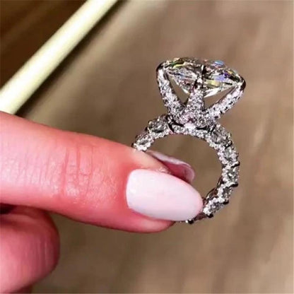 925 Sterling Silver Cushion Cut CZ Ring