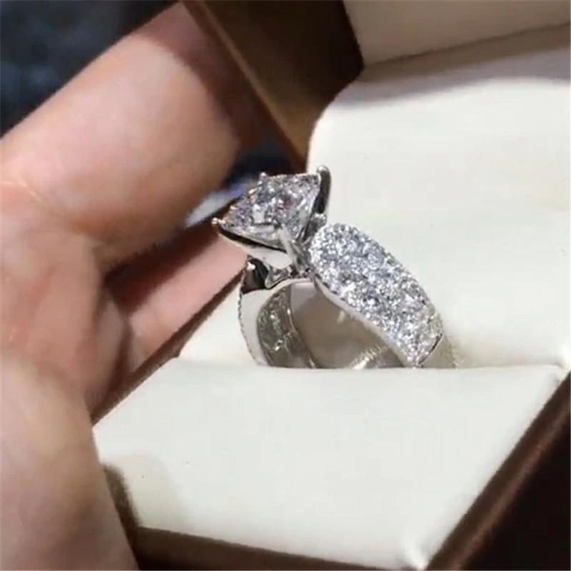 925 Sterling Silver Princess Cut CZ ring