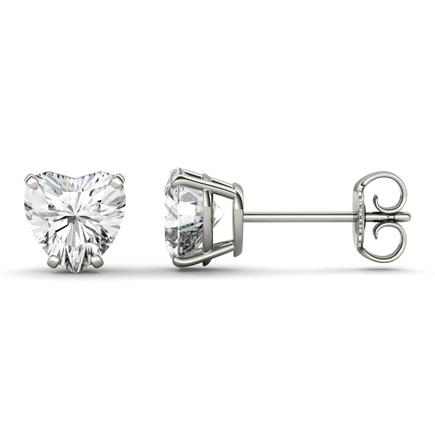 925 Sterling Sliver Heart Shaped Stud Earrings