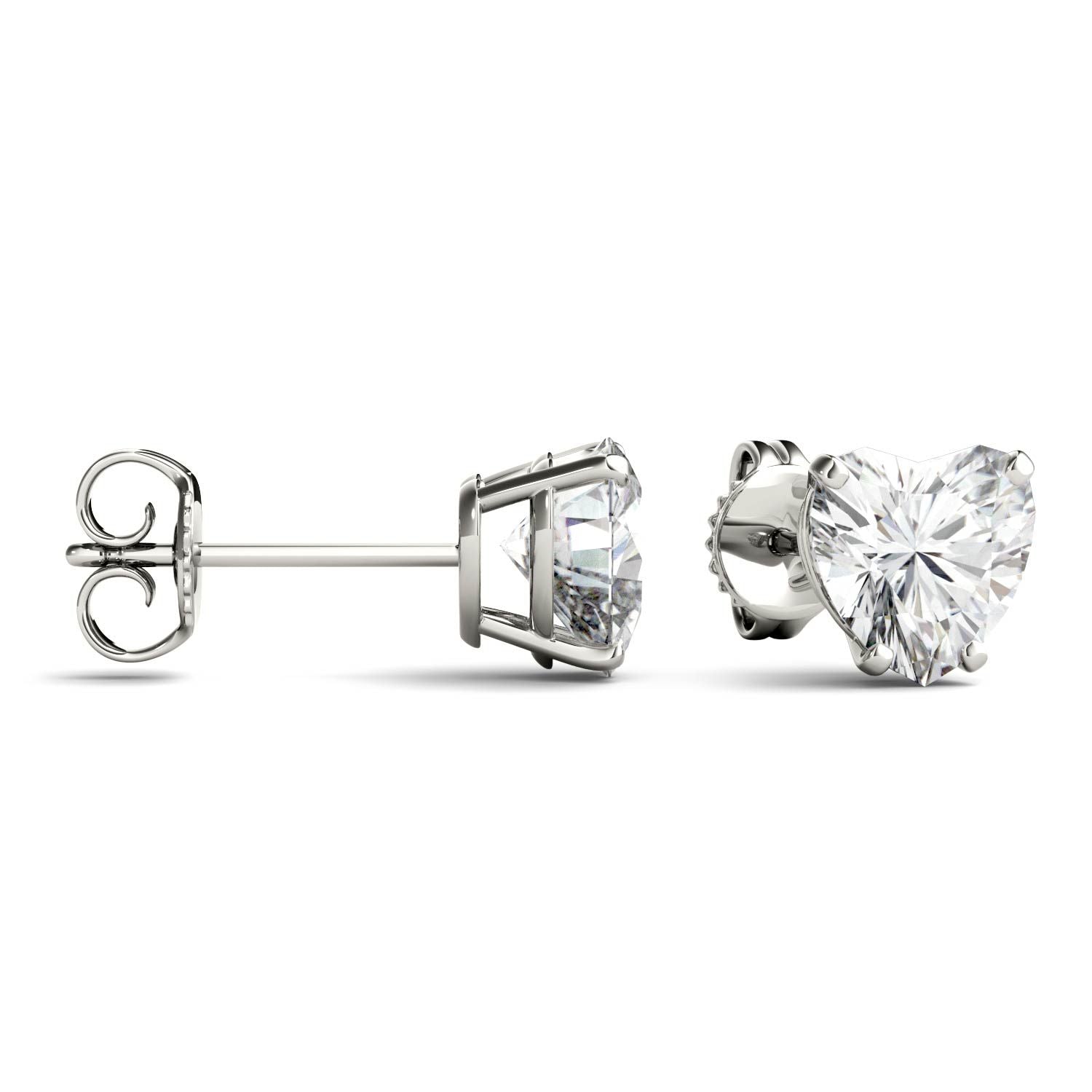 925 Sterling Sliver Heart Shaped Stud Earrings