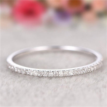 925 Sterling Silver Round Cut 925 Sterling Silver Eternity Band