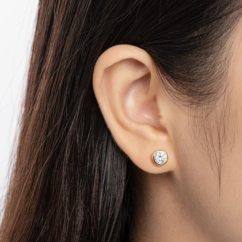 925 Sterling Silver Brilliant Round Cut Cubic Zirconia Stud Earrings