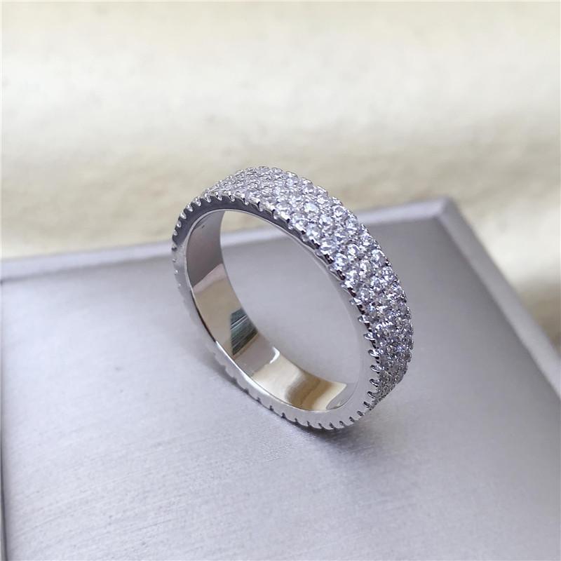 925 Sterling Silver Round Cut 925 Sterling Silver Full Eternity Wedding Band