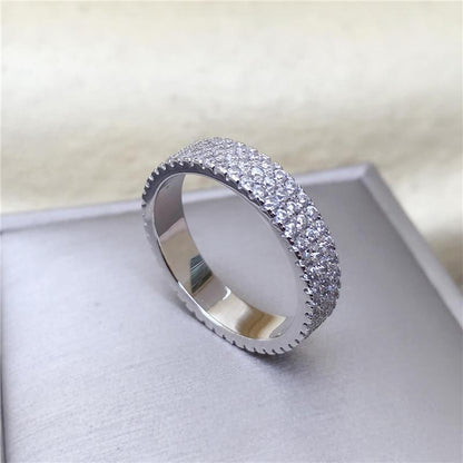 925 Sterling Silver Round Cut 925 Sterling Silver Full Eternity Wedding Band