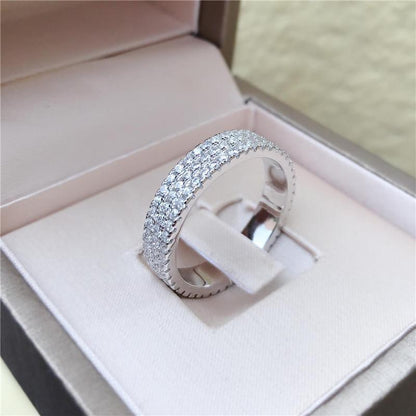 925 Sterling Silver Round Cut 925 Sterling Silver Full Eternity Wedding Band