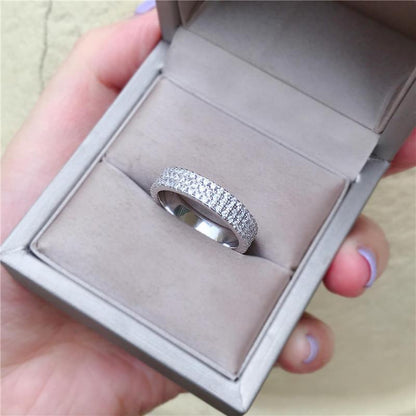 925 Sterling Silver Round Cut 925 Sterling Silver Full Eternity Wedding Band