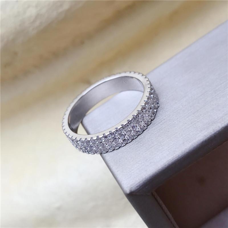 925 Sterling Silver Round Cut 925 Sterling Silver Full Eternity Wedding Band