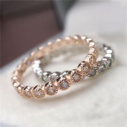 925 Sterling Silver Round Cut Full Eternity Band