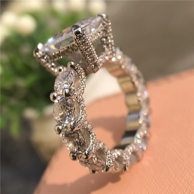 925 Sterling Silver Radiant Cut CZ Ring