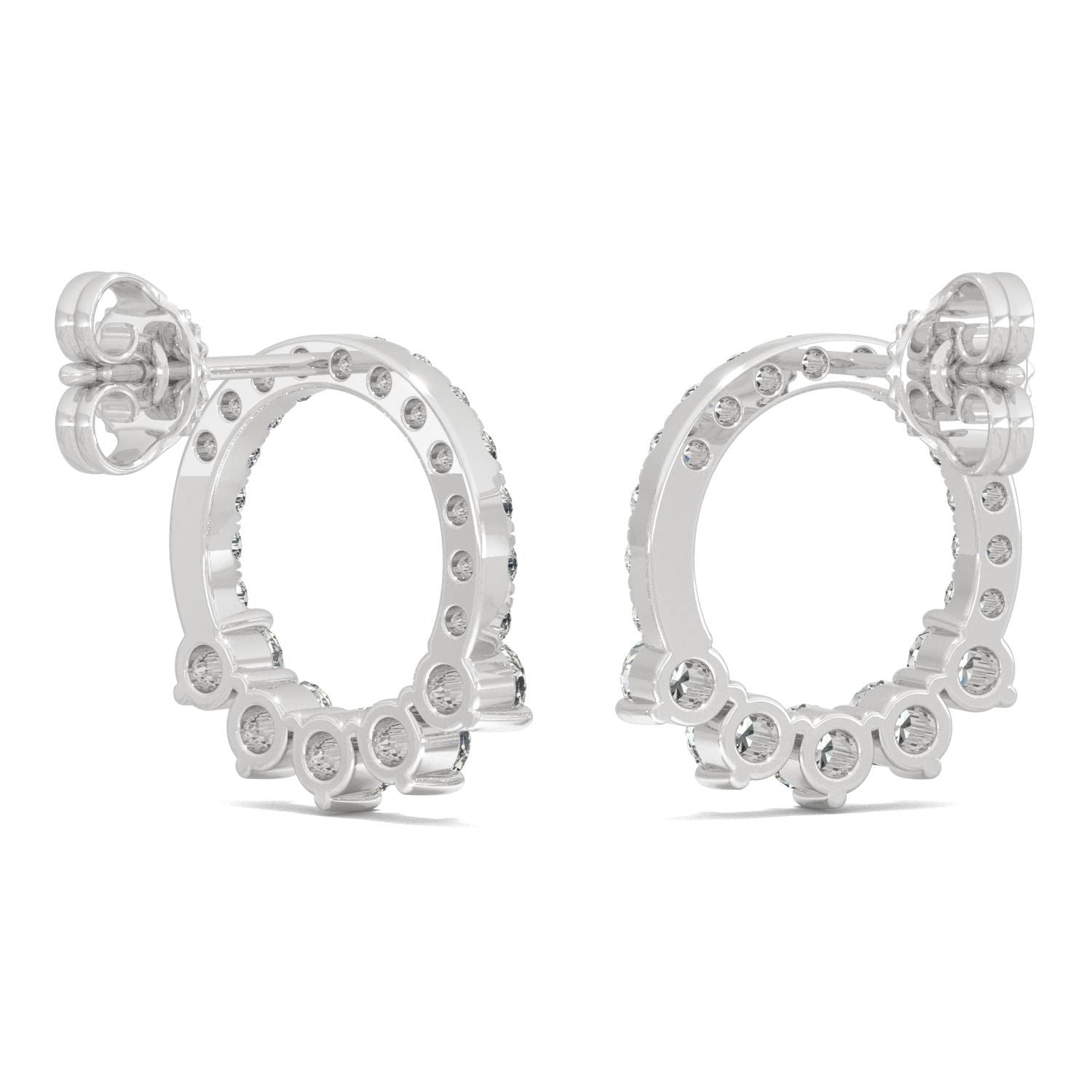 925 Sterling Sliver Round Cut Cubic Zirconia Circle Stud Earrings