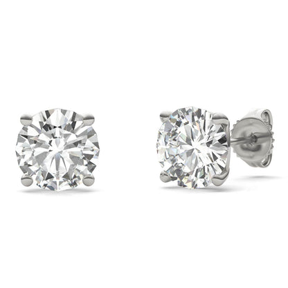 925 Sliver Round Cut Cubic Zirconia Solitaire Stud Earrings