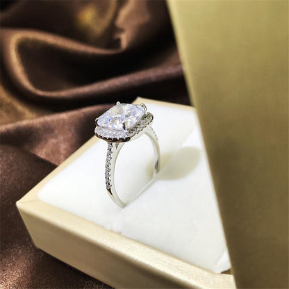 925 Sterling Silver Cushion Cut CZ Ring