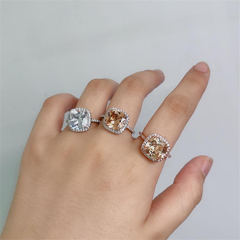 925 Sterling Silver Cushion Cut CZ Ring