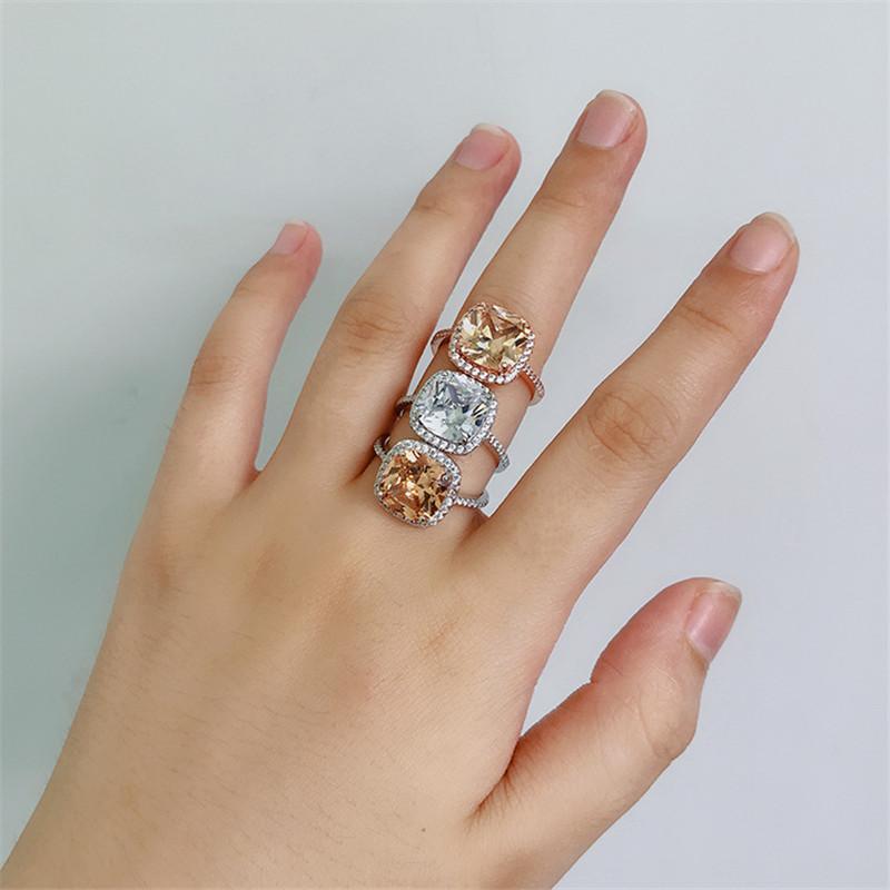 925 Sterling Silver Cushion Cut CZ Ring