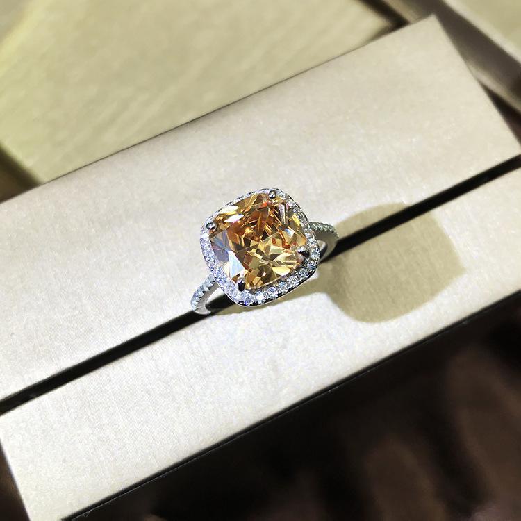 925 Sterling Silver Cushion Cut CZ Ring