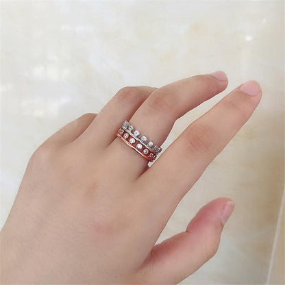 925 Sterling Silver Round Cut Created CZ Band