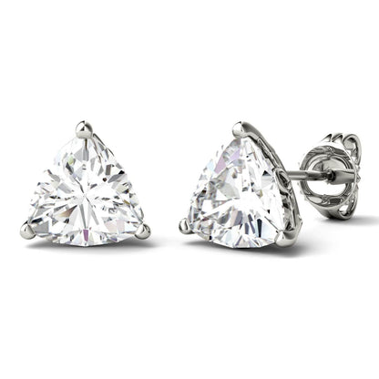 925 Sterling Sliver Trillion Moissanite Diamond Stud Earrings