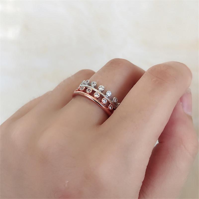 925 Sterling Silver Round Cut Created CZ Band