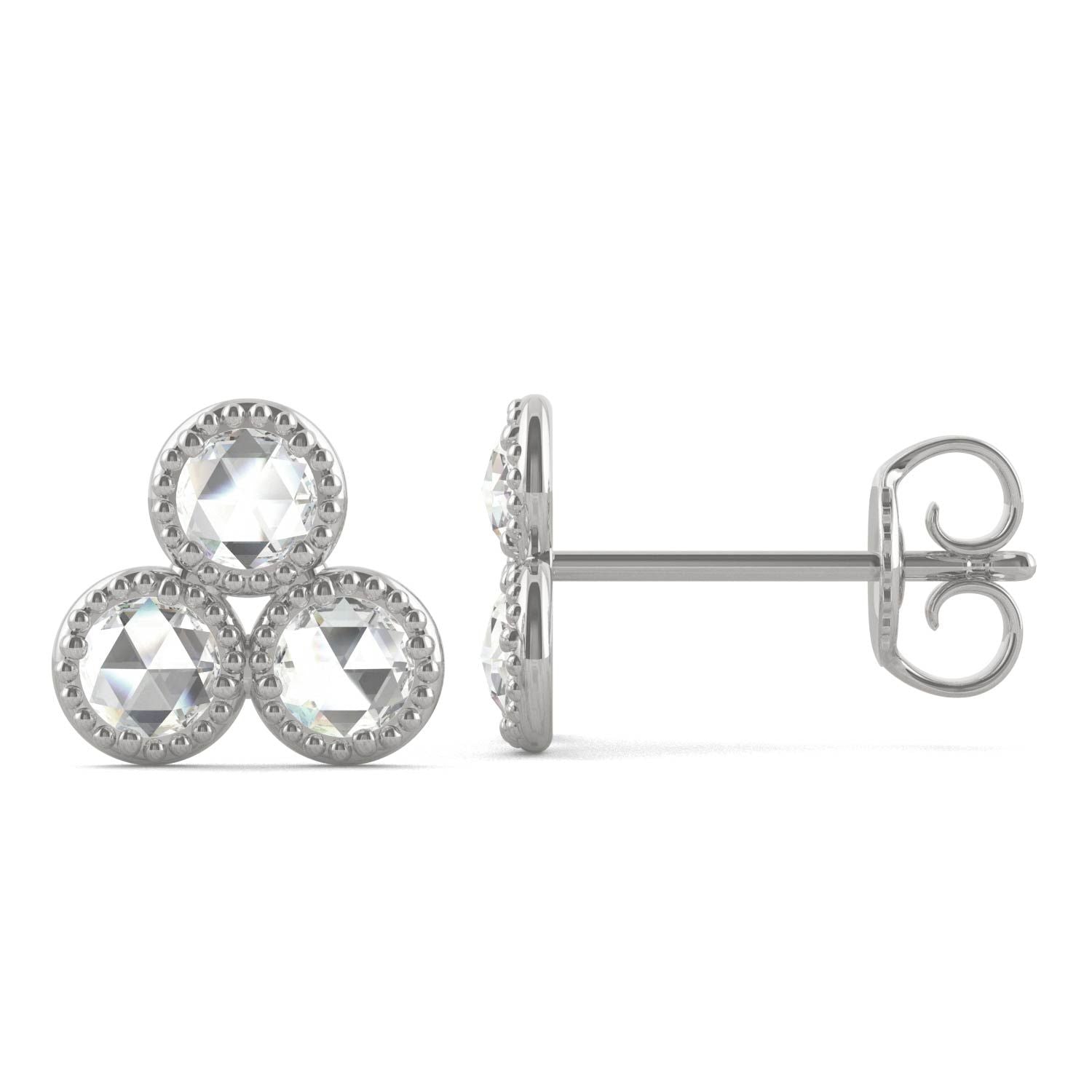 925 Sterling Sliver Round Cubic Zirconia Stud Earrings