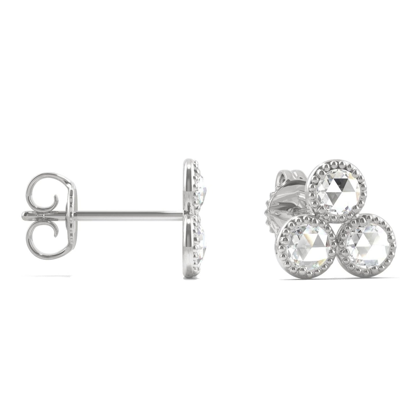 925 Sterling Sliver Round Cubic Zirconia Stud Earrings