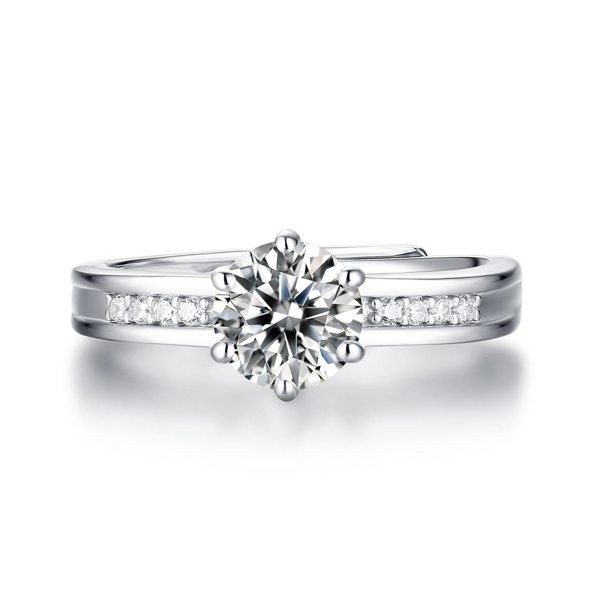 925 Sterling Silver Classic Round Cut Semi Pave CZ Ring