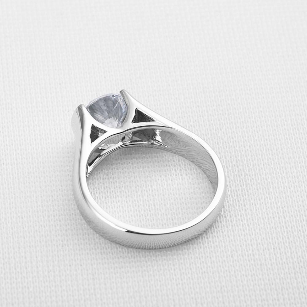 925 Sterling Silver Classic Round Created White CZ Ring