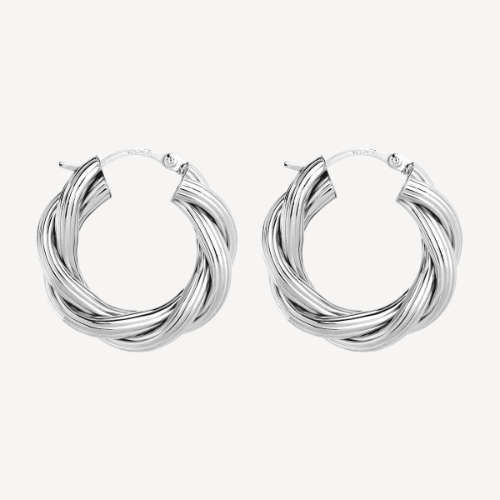 Glamour Hoop Silver Earring 4