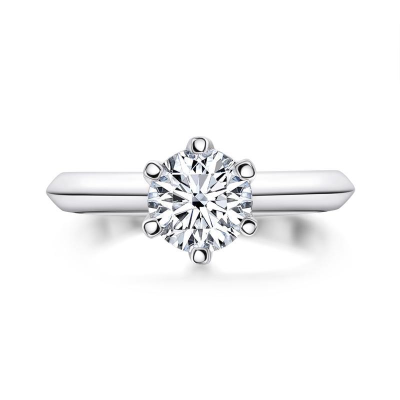 925 Sterling Silver Classic Round Cut CZ Solitaire Ring