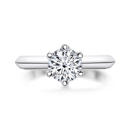 925 Sterling Silver Classic Round Cut CZ Solitaire Ring