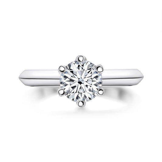 925 Sterling Silver Classic Round Cut CZ Solitaire Ring