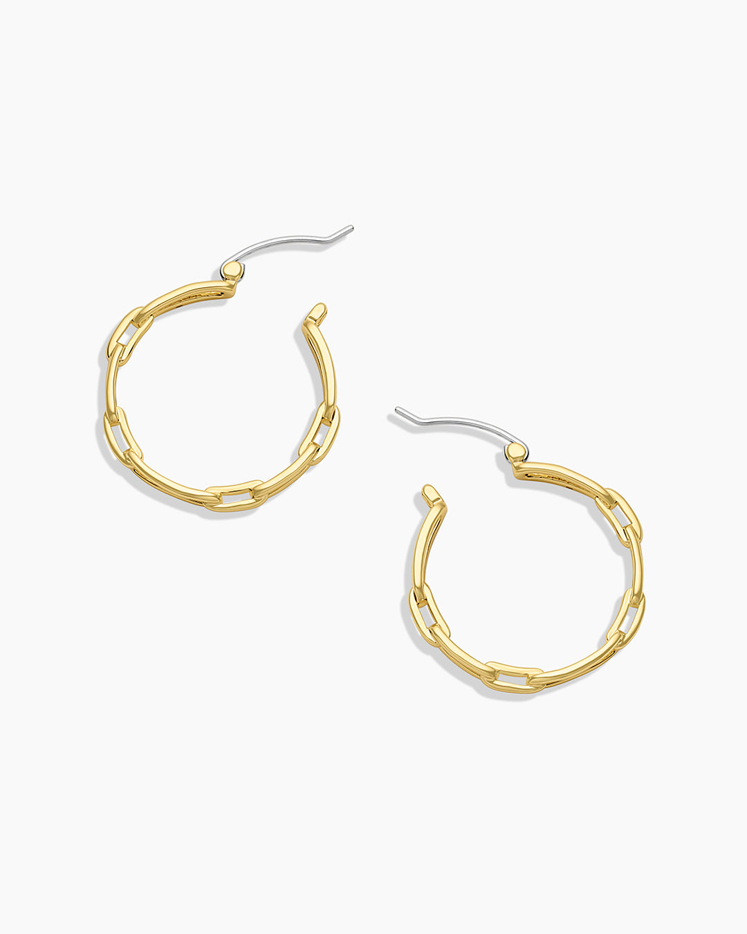 925 Sterling Silver Parker Link Hoops Earrings 4