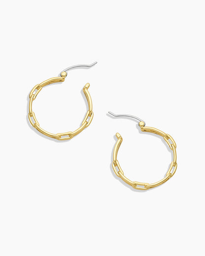 925 Sterling Silver Parker Link Hoops Earrings 4