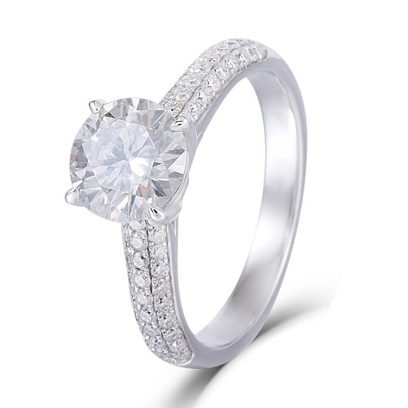 925 Sterling Silver Round Cut Pave CZ Ring