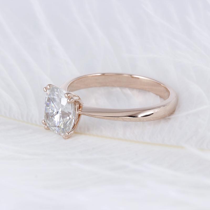 925 Sterling Silver Cushion Cut Solitaire CZ Ring