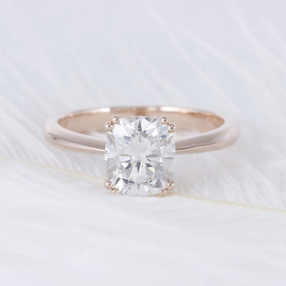 925 Sterling Silver Cushion Cut Solitaire CZ Ring