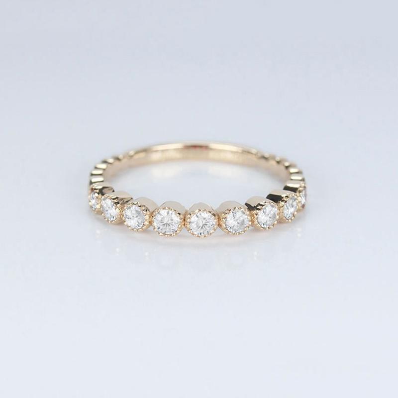 925 Sterling Silver Round Cut CZ Vintage Half Eternity Band