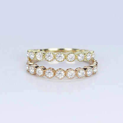 925 Sterling Silver Round Cut CZ Vintage Half Eternity Band