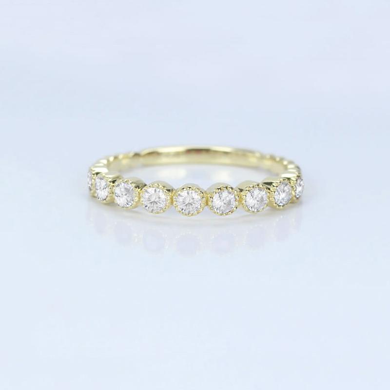 925 Sterling Silver Round Cut CZ Vintage Half Eternity Band