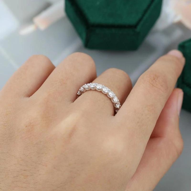 925 Sterling Silver Round Cut CZ Full Eternity Band