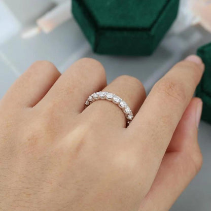 925 Sterling Silver Round Cut CZ Full Eternity Band