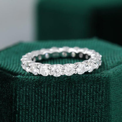 925 Sterling Silver Round Cut CZ Full Eternity Band