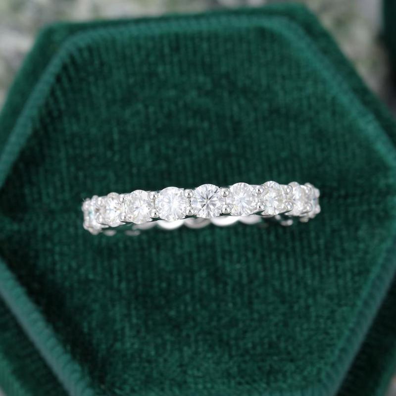 925 Sterling Silver Round Cut CZ Full Eternity Wedding Band