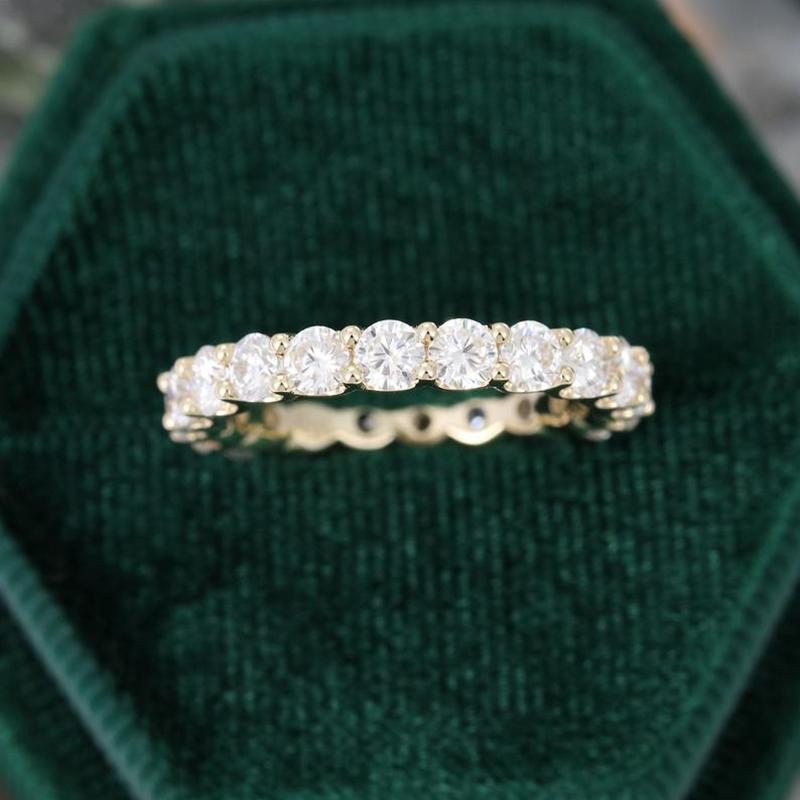 925 Sterling Silver Round Cut CZ Full Eternity Wedding Band