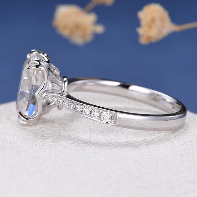 925 Sterling Silver Elongated Cushion Cut CZ Ring