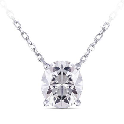 925 Sterling Silver Oval Cut CZ Simple Necklace