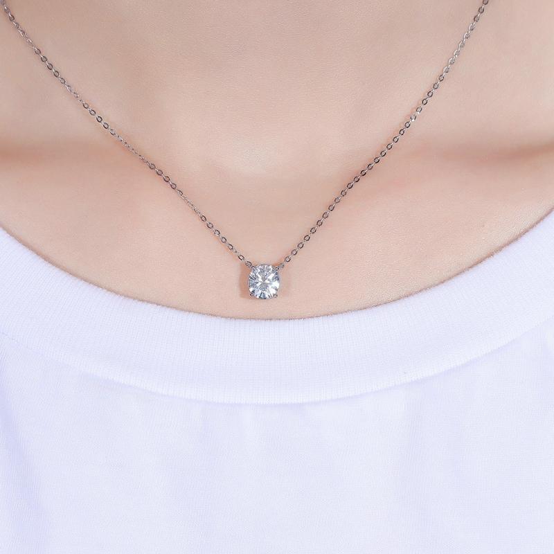 925 Sterling Silver Oval Cut CZ Simple Necklace