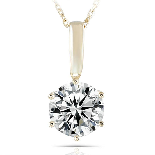 925 Sterling Silver CZ Diamond Solitaire Pendant Necklace