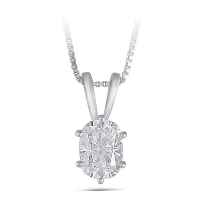 925 Sterling Silver Cushion Cut CZ Solitaire Pendant Necklace