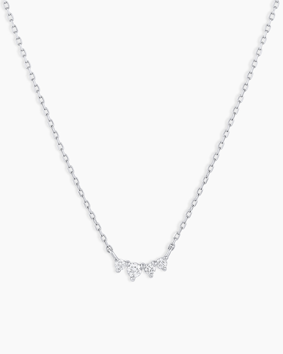 925 Sterling Silver Diamond Cluster Necklace 5